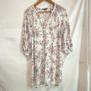 Michael Stars Gauzy Sheer Cover Up Lace Trim Floral Dress Made in USA XS